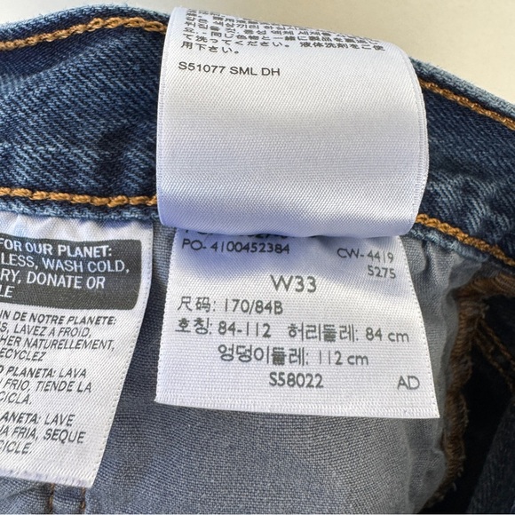 Levi’s 501 Womens Cutoff Denim Shorts Blue Sz 33 Casual Summer High Waist Beach - Picture 7 of 9